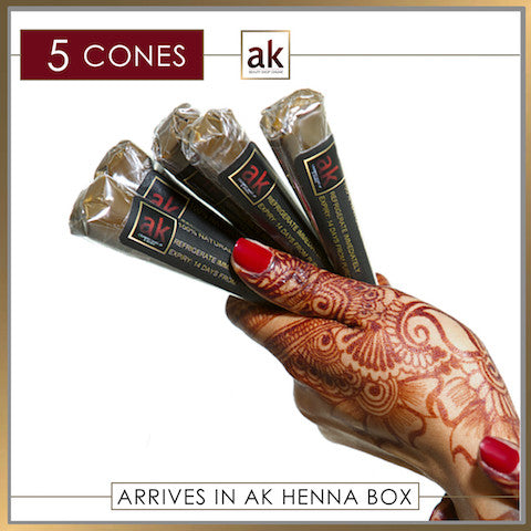 5 Ready To Use Henna Cones & Get 2 Free