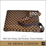AK HENNA ARTIST CUSHION - BLACK & GOLD PLUS 2 HENNA CONES FREE