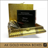 ELEGANT AK GOLD HENNA BOX PLUS 2 HENNA CONES FREE